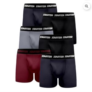 Starter Men’s Active Performance Boxer Briefs, 6-Pack, Size Medium 34-36